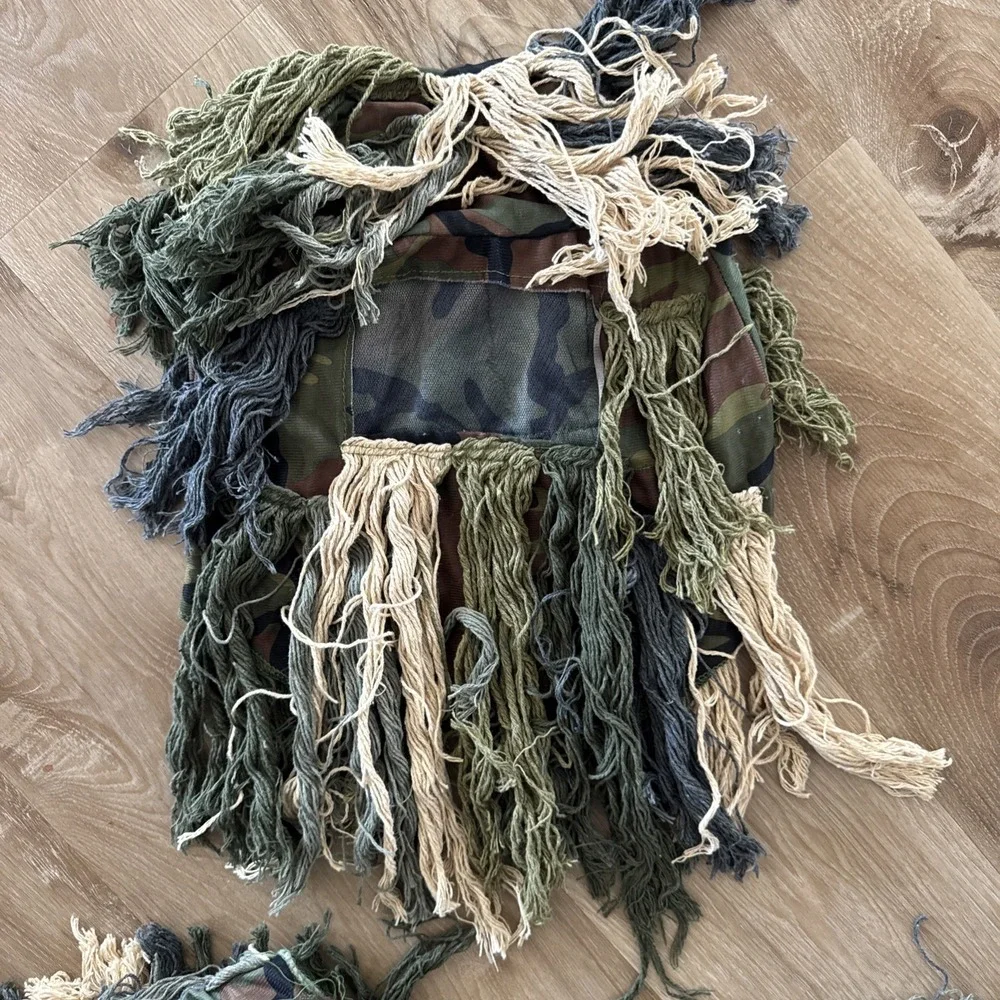 Youth Ghillie Suit Halloween Costume Youth Medium 8-10 Camouflage Pre‎ Owned